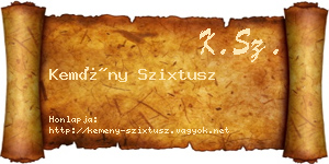 Kemény Szixtusz névjegykártya